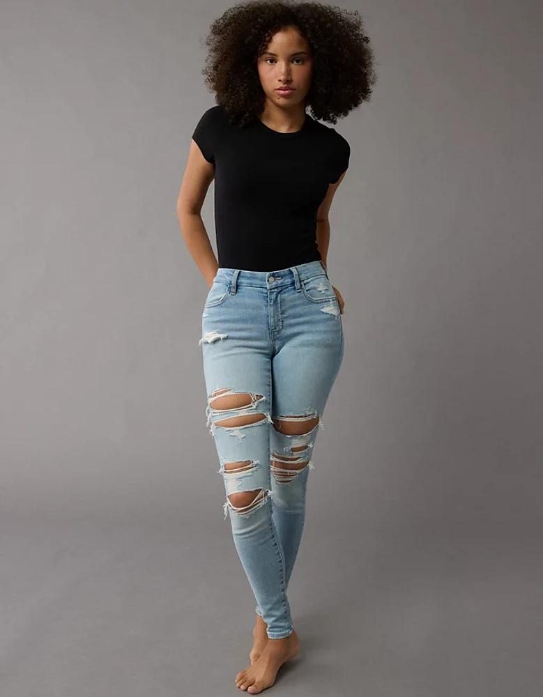 Jegging en rondeur à taille haute déchiré Next Level AE