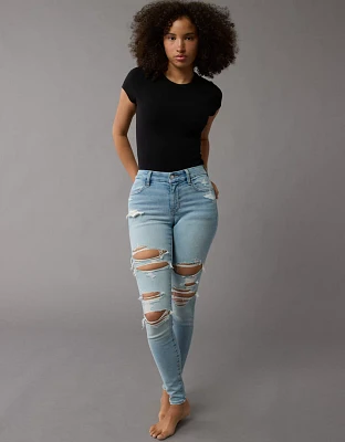 Jegging en rondeur à taille haute déchiré Next Level AE