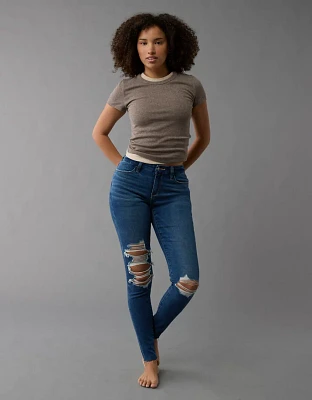 Jegging à taille haute déchiré en rondeur Next Level AE