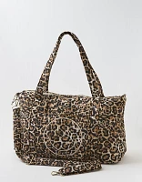 Aerie Smiley® Leopard Quilted Duffle Bag