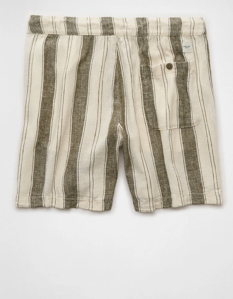 Short rayé Trekker à l’aspect déjà porté en mélange de lin 7 po AE