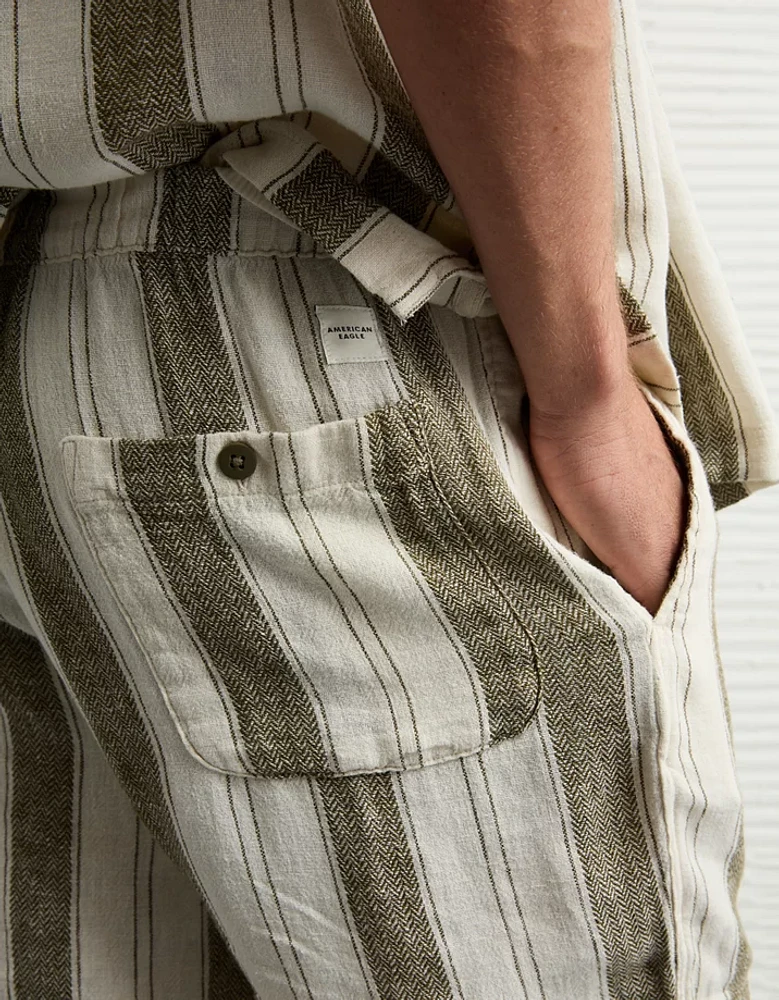 Short rayé Trekker à l’aspect déjà porté en mélange de lin 7 po AE