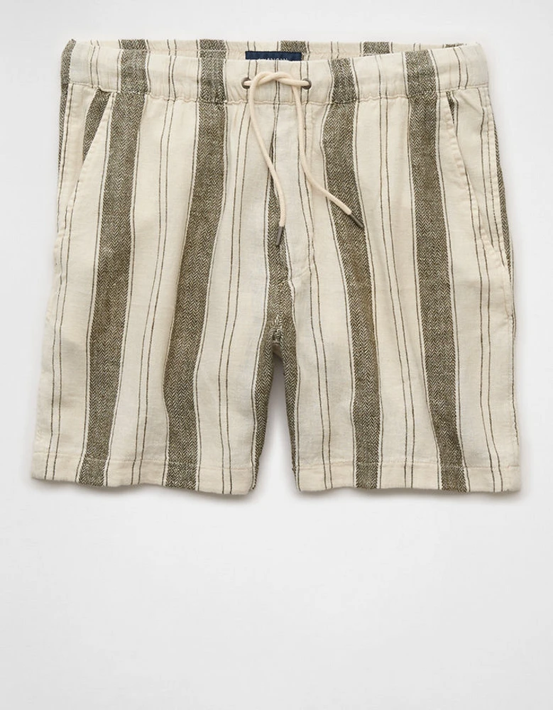 Short rayé Trekker à l’aspect déjà porté en mélange de lin 7 po AE