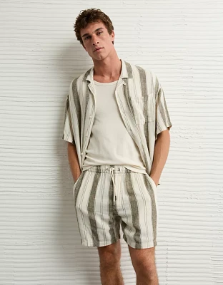 Short rayé Trekker à l’aspect déjà porté en mélange de lin 7 po AE