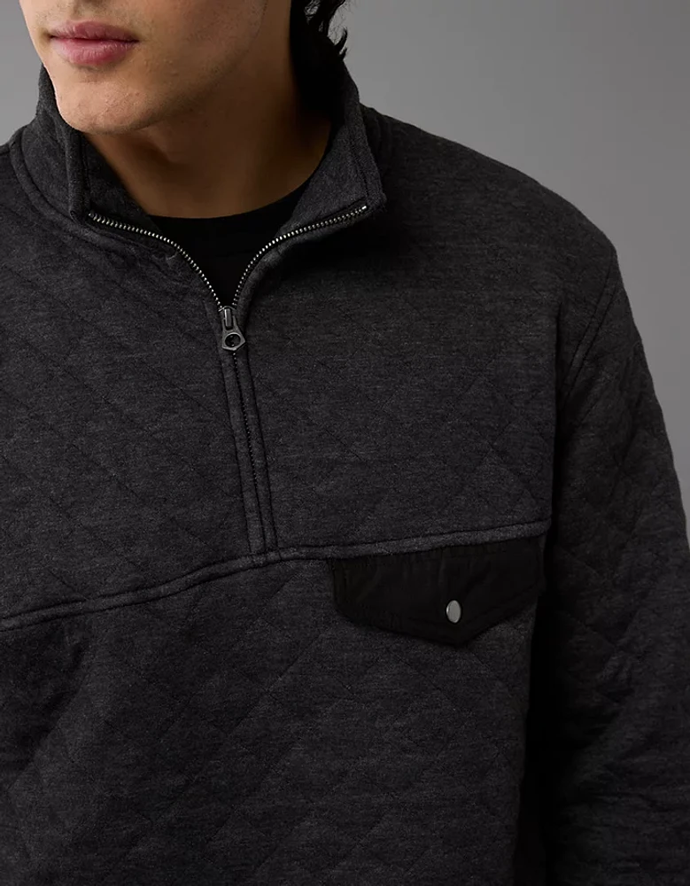 AE Quilted Quarter-Zip Sweatshirt