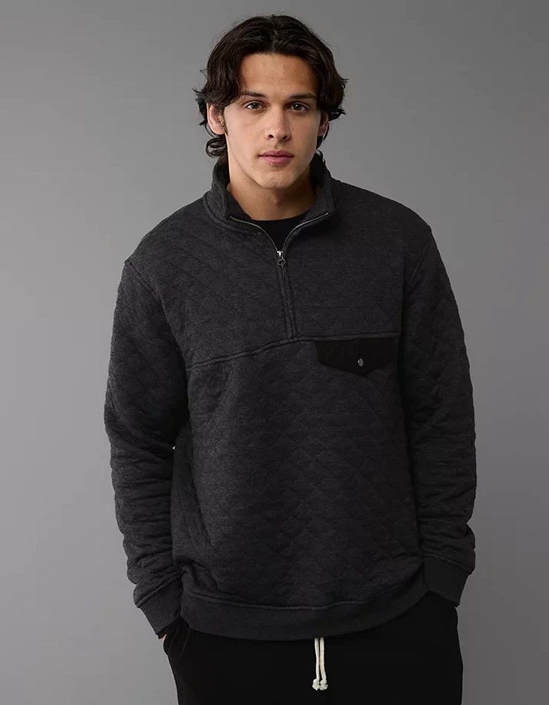 AE Quilted Quarter-Zip Sweatshirt