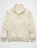 AE Quilted Quarter-Zip Henley Sweatshirt