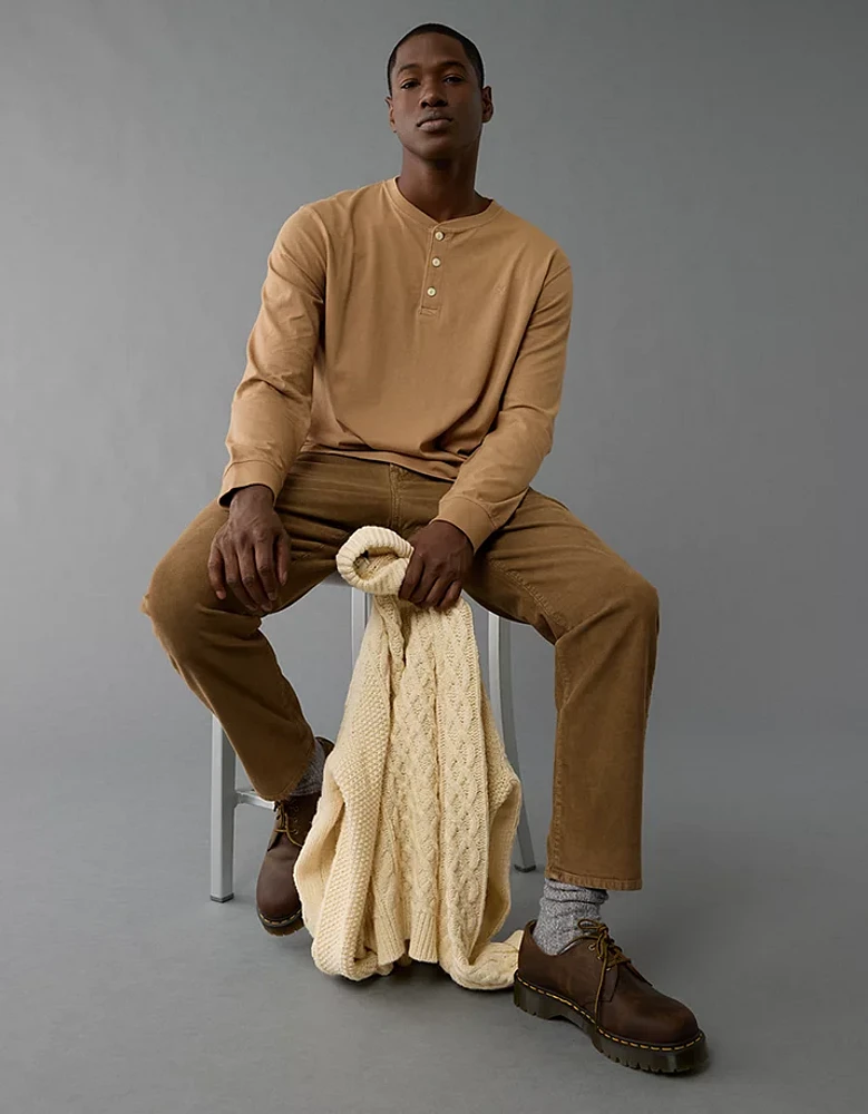 AE Long-Sleeve Henley T-Shirt