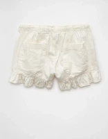 Short à volants en mélange de lin extensible AE