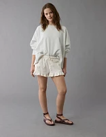 Short à volants en mélange de lin extensible AE