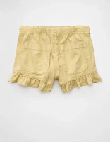 AE Stretch Linen-Blend Ruffle Short