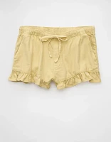 AE Stretch Linen-Blend Ruffle Short