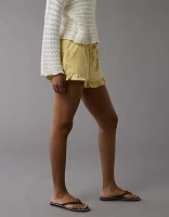AE Stretch Linen-Blend Ruffle Short