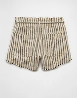 Short rayé à taille froncée très haute AE