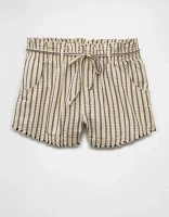 Short rayé à taille froncée très haute AE