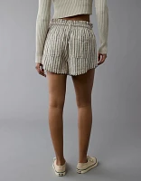 Short rayé à taille froncée très haute AE