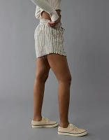 Short rayé à taille froncée très haute AE