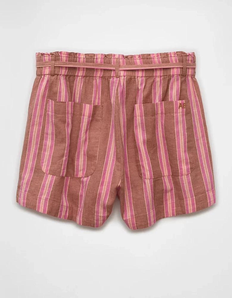 Short rayé à taille haute en tricot mélange de lin Vive le soleil AE