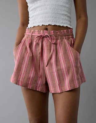 Short rayé à taille haute en tricot mélange de lin Vive le soleil AE