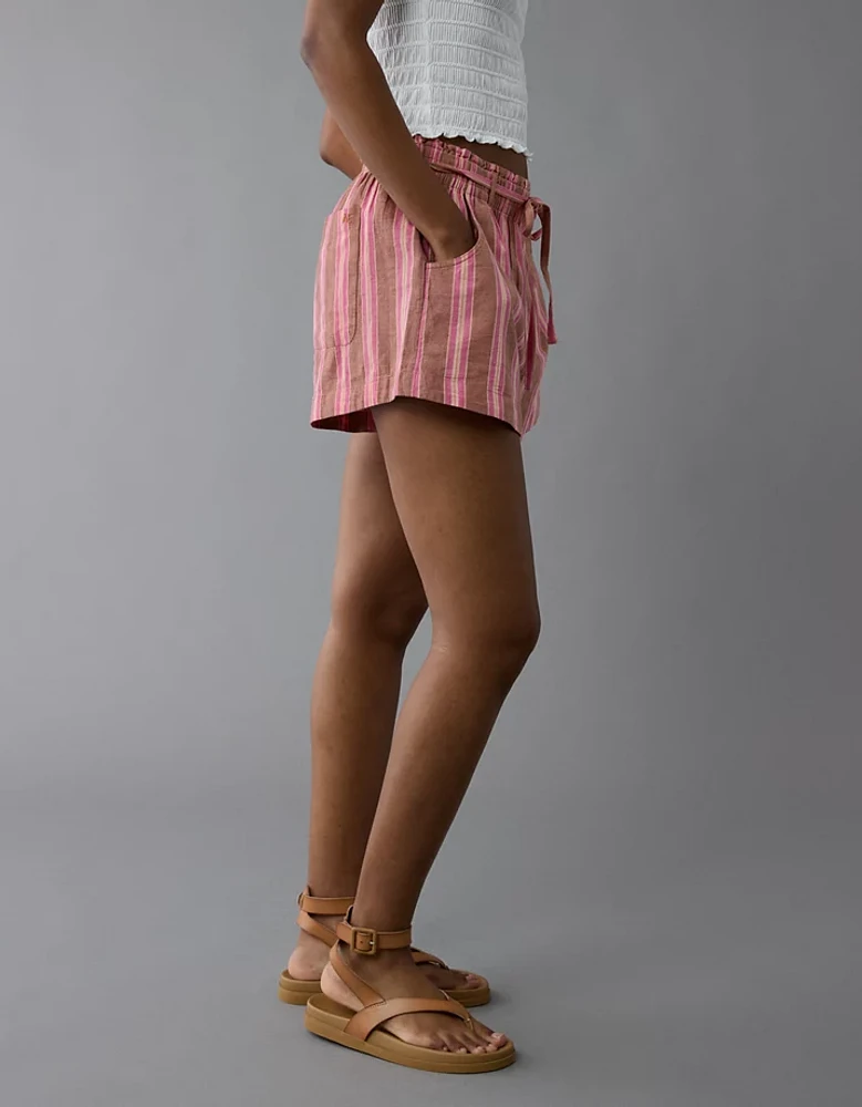 Short rayé à taille haute en tricot mélange de lin Vive le soleil AE