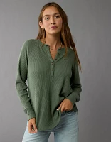 AE Plush Long-Sleeve Henley T-Shirt