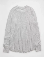 AE Plush Long-Sleeve Henley T-Shirt