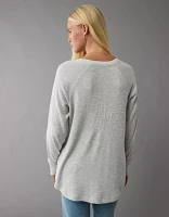 AE Plush Long-Sleeve Henley T-Shirt