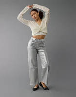 AE Stretch Curvy Metallic Super High-Waisted Baggy Straight Jean