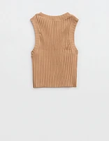 Aerie High Neck Ribbed Tank Top