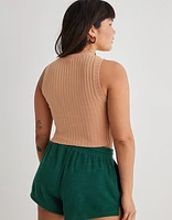 Aerie High Neck Ribbed Tank Top