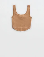 Aerie Cropped Ribbed Corset Tank Top