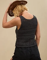 Aerie Crochet Sweater Vest Top