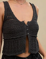 Aerie Crochet Sweater Vest Top