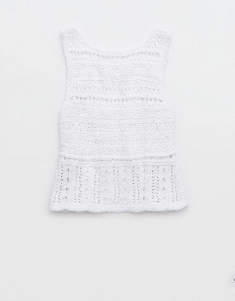 Aerie Crochet Sweater Vest Top