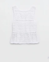 Aerie Crochet Sweater Vest Top