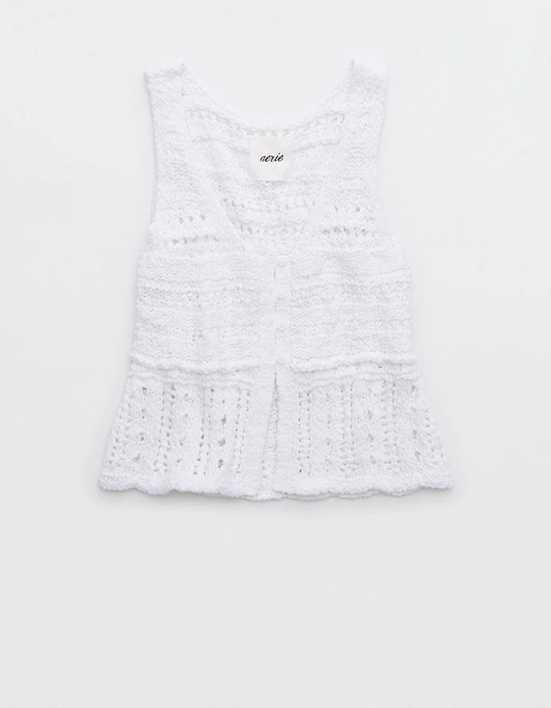 Aerie Crochet Sweater Vest Top