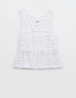 Aerie Crochet Sweater Vest Top