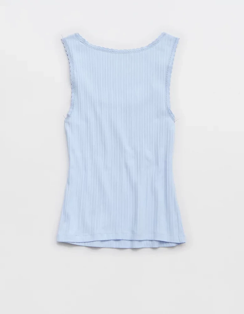Aerie Ribbed Scoop Neck Tank Top