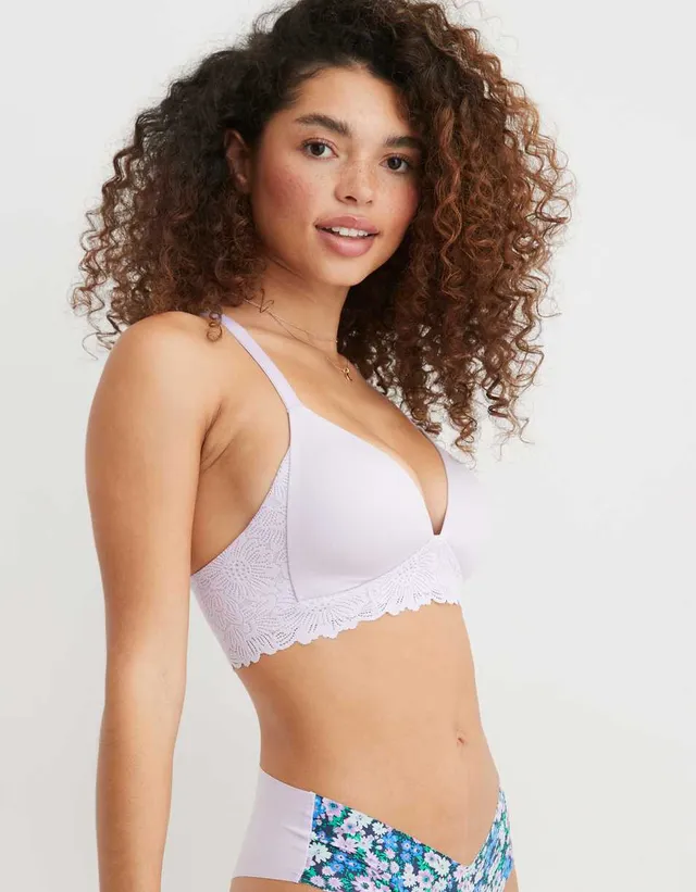 Buy Aerie Real Sunnie Wireless Lightly Lined Blossom Lace Trim Bra