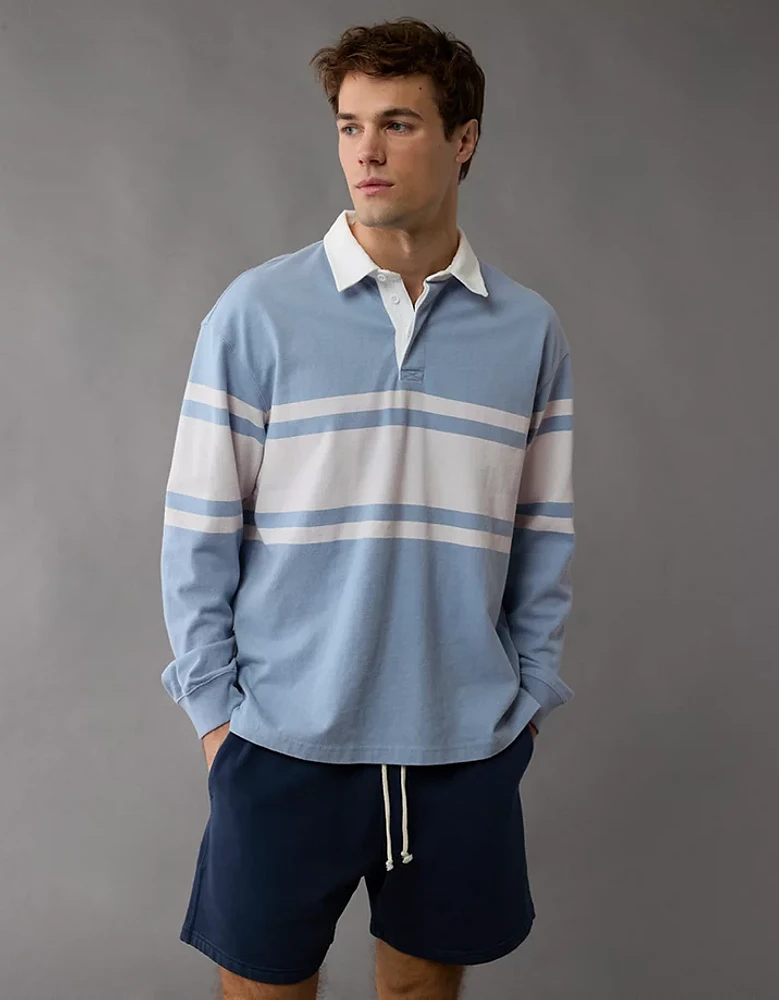 AE Long-Sleeve Rugby Polo Shirt