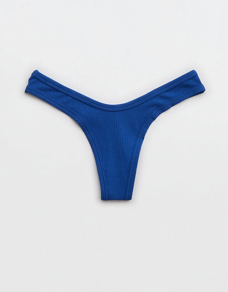 Superchill Ribbed Cotton Thong Underwear