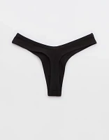 Aerie Ribbed Cotton High Cut Thong Underwear