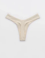 Superchill Ribbed Cotton High Cut Thong Underwear