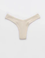 Superchill Ribbed Cotton High Cut Thong Underwear