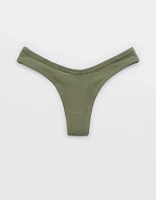 Superchill Ribbed Cotton High Cut Thong Underwear