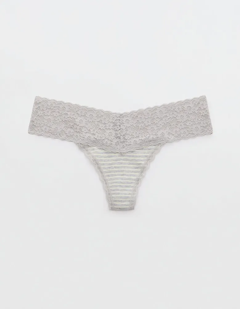 Superchill Vintage Lace Cotton Thong Underwear