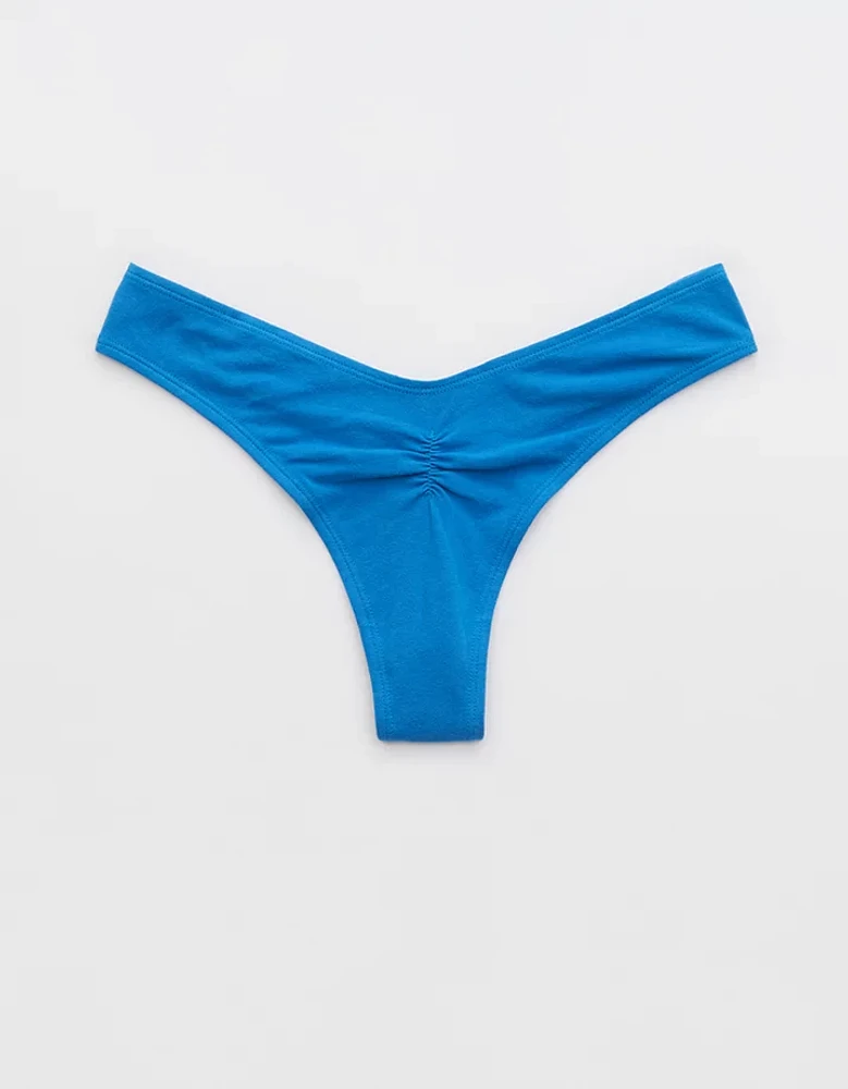 Superchill Cotton Ruched Thong Underwear