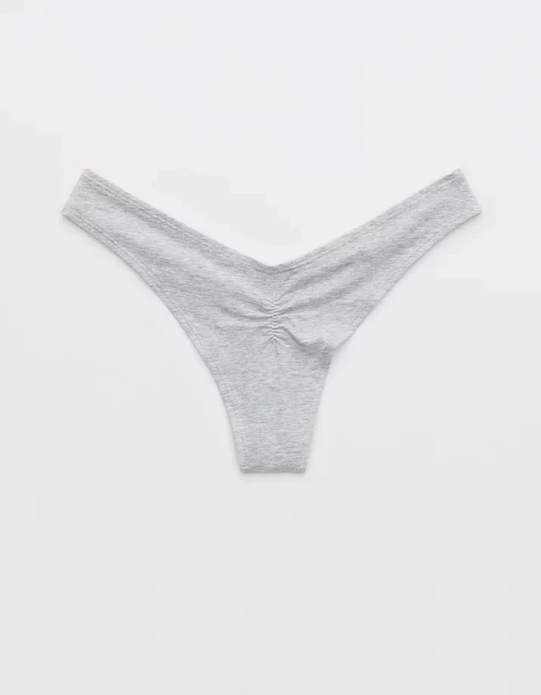 Superchill Cotton Ruched Thong Underwear