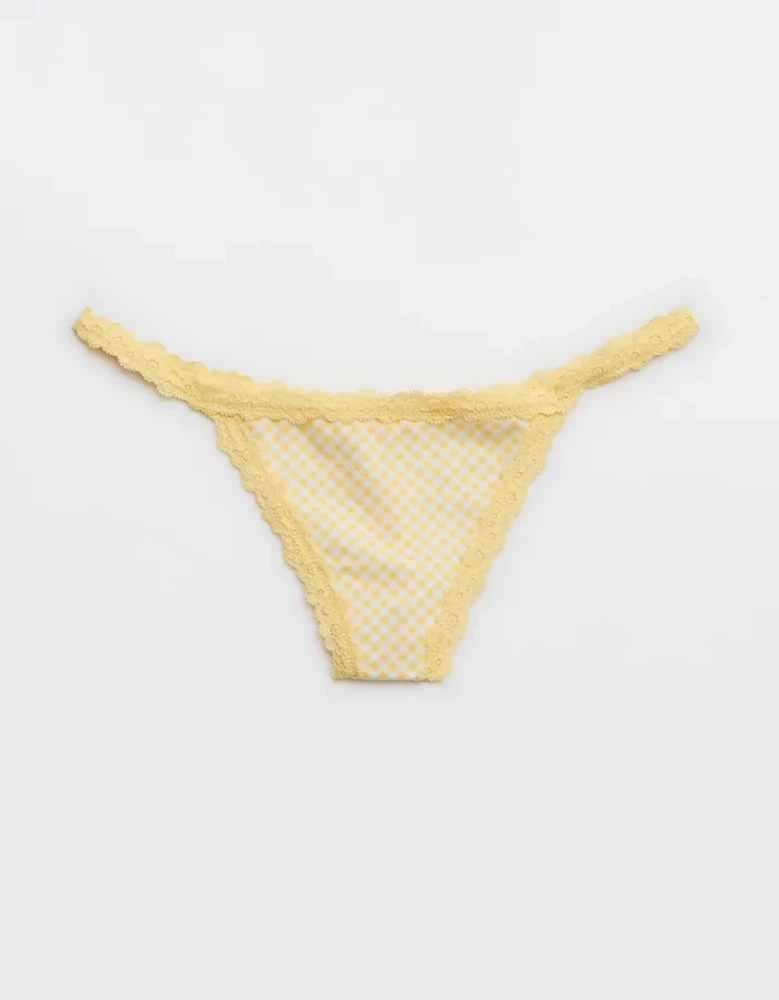 Superchill Cotton Lace Trim Thong Underwear