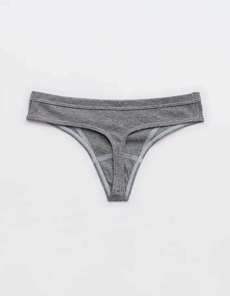 Superchill Cotton Ribbed Thong Underwear